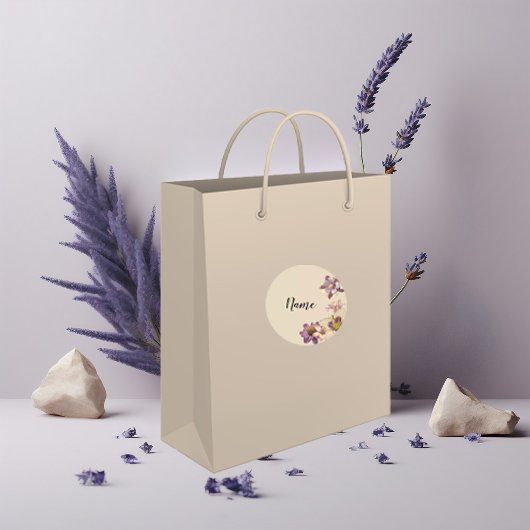 かわいらしフローラ名タグ ラウンドシール