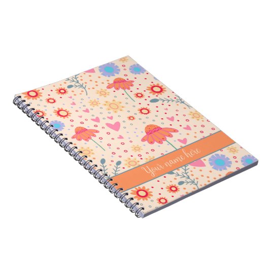 かわいらしフローラ名パーソナライズされたのインスピレーション ノートブック (右側)