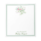 かわいらしフローラ名パーソナライズされた ノートパッド (正面)