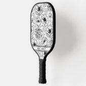 かわいらしフローラ名 ピックルボールラケット (左)