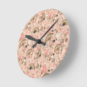 かわいらしフローラ壁時計 ラウンド壁時計 (傾斜)