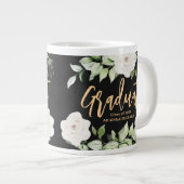 かわいらしフローラ大学院スクリプト両面ブラック ジャンボコーヒーマグカップ (正面右)