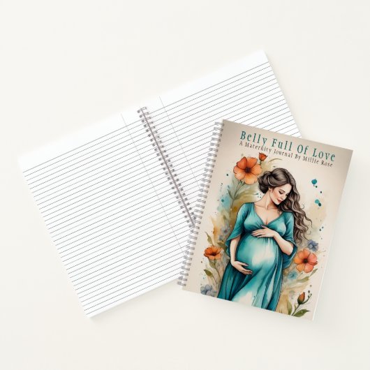 かわいらしフローラ妊婦の妊娠ママ日記 ノートブック (内部)