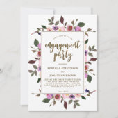 かわいらしフローラ婚約パーティの招待 招待状 (正面)