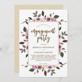 かわいらしフローラ婚約パーティの招待 招待状