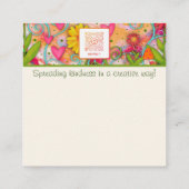 かわいらしフローラ宗教的引用文親切カード スクエア名刺 (裏面)