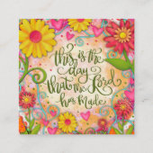 かわいらしフローラ宗教的引用文親切カード スクエア名刺 (正面)