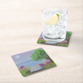 かわいらしフローラ座面積 スクエアペーパーコースター