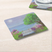 かわいらしフローラ座面積 スクエアペーパーコースター (アングル)