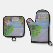 かわいらしフローラ座面積 鍋つかみ&鍋敷きセット (正面)