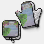 かわいらしフローラ座面積 鍋つかみ&鍋敷きセット (正面/裏面)