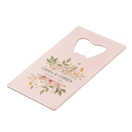 かわいらしフローラ庭園の結婚式 クレジットカード栓抜き (正面アングル)