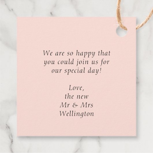 かわいらしフローラ庭園の結婚式 フェイバータグ (裏面)