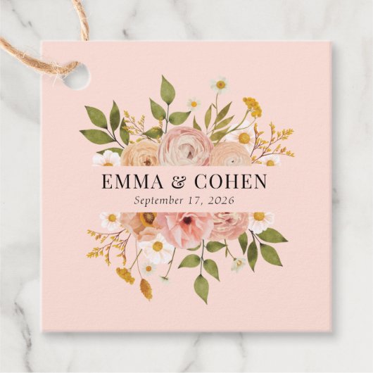 かわいらしフローラ庭園の結婚式 フェイバータグ (正面)