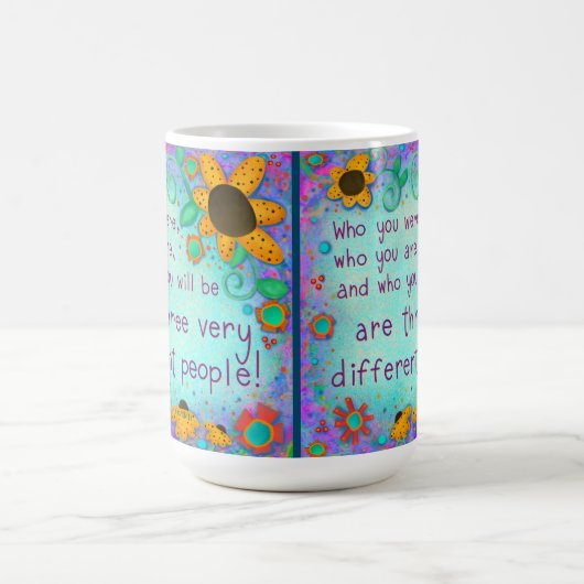 かわいらしフローラ引用文インスパイア コーヒーマグカップ (中央)