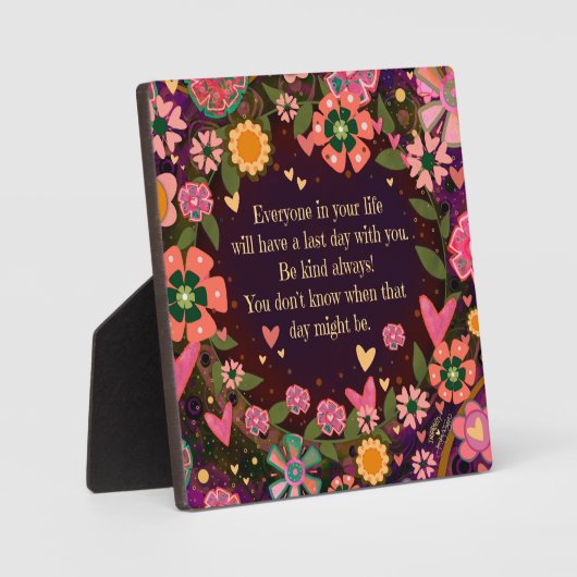かわいらしフローラ感動的最終日引用文 フォトプラーク (正面)