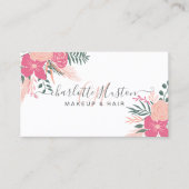 かわいらしフローラ束髪モノグラムの化粧 名刺 (正面)