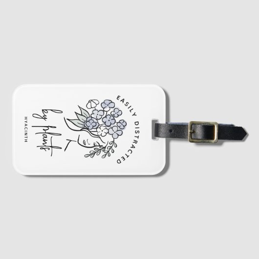 かわいらしフローラ植物気を散らした庭師かわいい ラゲッジタグ (正面横)