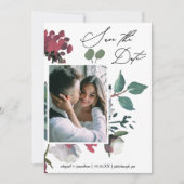 かわいらしフローラ水彩花束写真 セーブザデート (正面)