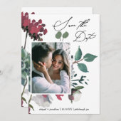 かわいらしフローラ水彩花束写真 セーブザデート (正面/裏面)