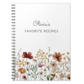 かわいらしフローラ水彩野草レシピ ノートブック (正面)