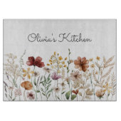かわいらしフローラ水彩野草園 カッティングボード (正面)