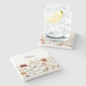 かわいらしフローラ水彩野草園 ストーンコースター (横)