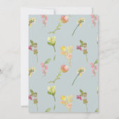 かわいらしフローラ水色 |日付の保存 セーブザデート (裏面)