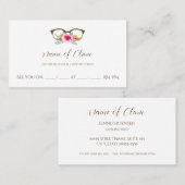 かわいらしフローラ眼鏡検査アポイントメント 予約カード (正面/裏面)