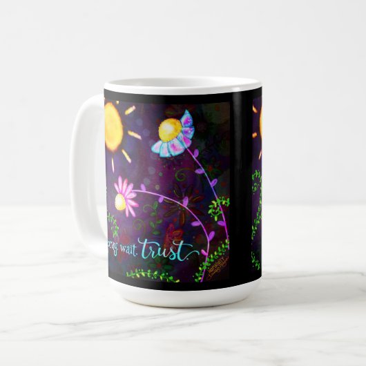 かわいらしフローラ祈待ち信頼引用文検査 コーヒーマグカップ (正面左)