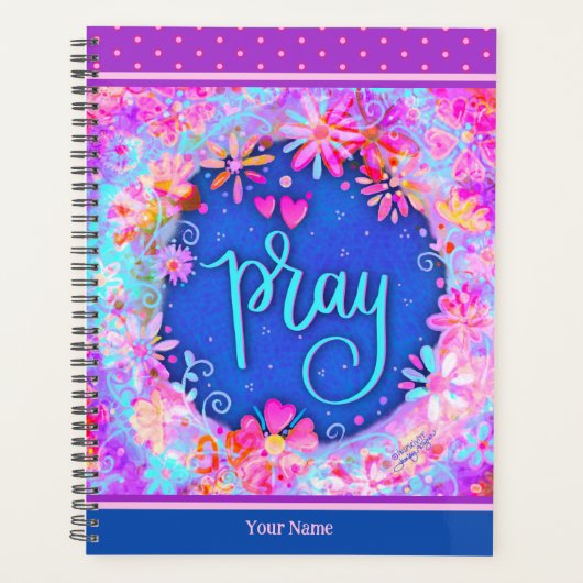 かわいらしフローラ祈明るい紫青アート プランナー手帳 (正面)