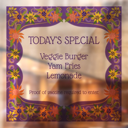 かわいらしフローラ紫縁ど ウィンドウサイン (シート2)