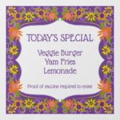 かわいらしフローラ紫縁ど ウィンドウサイン (シート)