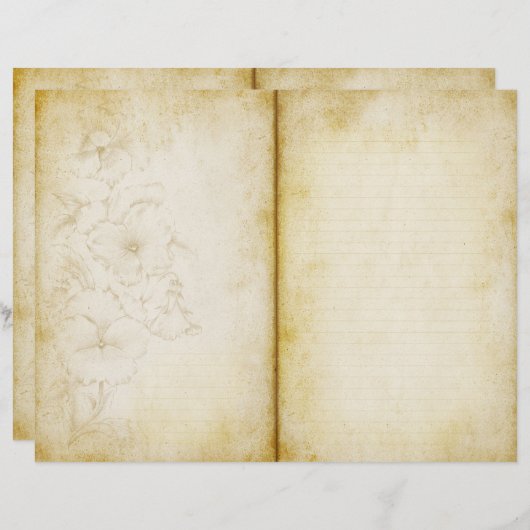 かわいらしフローラ経過日誌スクラップブック紙 (正面/裏面)