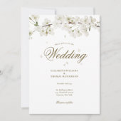 かわいらしフローラ結婚の白い花 招待状 (正面)