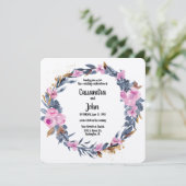 かわいらしフローラ結婚リース 招待状 (スタンド正面)