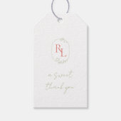 かわいらしフローラ結婚夫婦モノグラムありがとう ギフトタグ (正面)