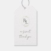かわいらしフローラ結婚夫婦モノグラムありがとう ギフトタグ (正面)