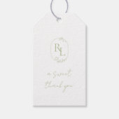 かわいらしフローラ結婚夫婦モノグラムありがとう ギフトタグ (正面)