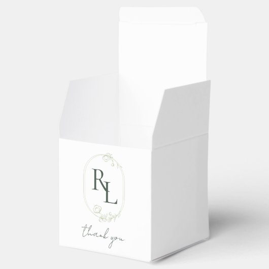 かわいらしフローラ結婚夫婦モノグラムありがとう フェイバーボックス (オープン)