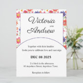 かわいらしフローラ結婚式招待状 (スタンド正面)