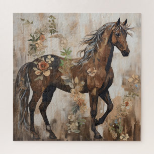 かわいらしフローラ絵画馬 ジグソーパズル