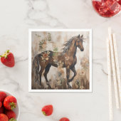 かわいらしフローラ絵画馬 スタンダードカクテルナプキン (インサイチュ)