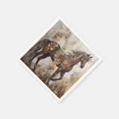 かわいらしフローラ絵画馬 スタンダードカクテルナプキン (角)