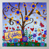 かわいらしフローラ聞WOTYインスピレーションプリント ポスター (正面)