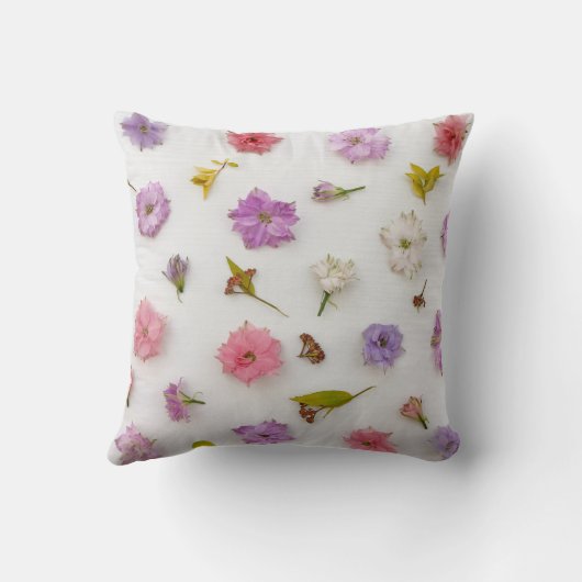 かわいらしフローラ花ユニーク写真モックアップスタイル クッション (裏面)