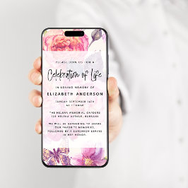 かわいらしフローラ葬儀デジタル招待状 招待状