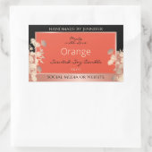 かわいらしフローラ製品ラベルOrange Red Rose金ゴールド 長方形シール (バッグ)