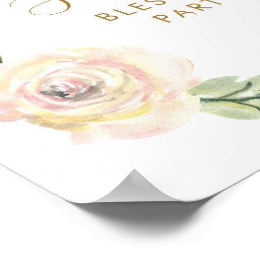 かわいらしフローラ賛美母のパーティー歓迎サイン ポスター (角)