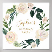 かわいらしフローラ賛美母のパーティー歓迎サイン ポスター (正面)